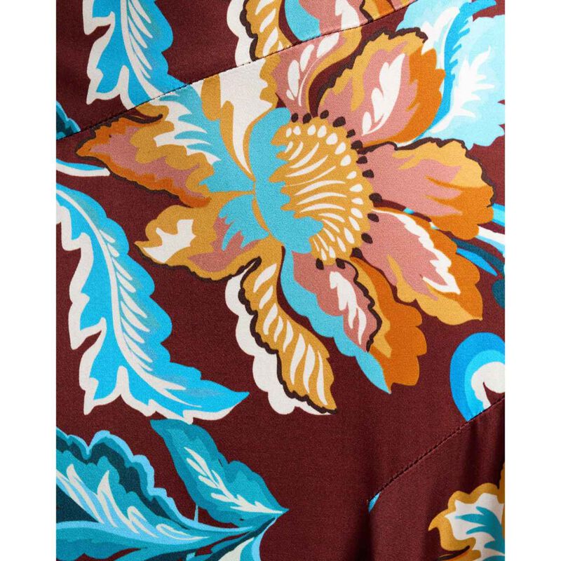 Cue Maroon Wildflower Melody Draped Midi Dress image number 2